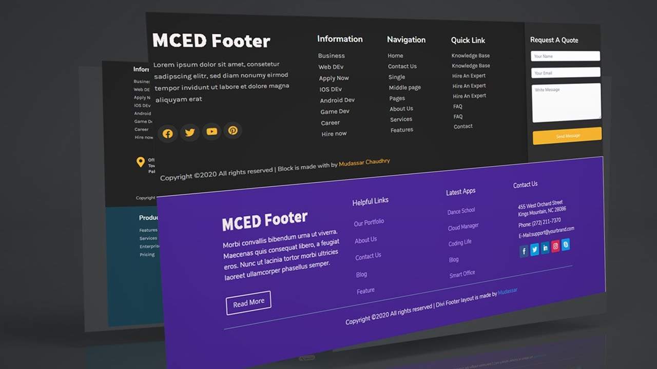 17 free Elementor Footer Templates By Mc Starters | How to Use Footer In Website