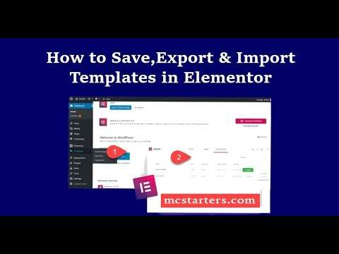 How to save, export and import templates in Elementor