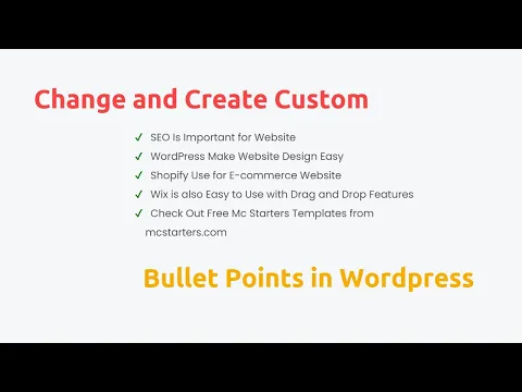 How to Change And Create Custom Bullet Points In WordPress