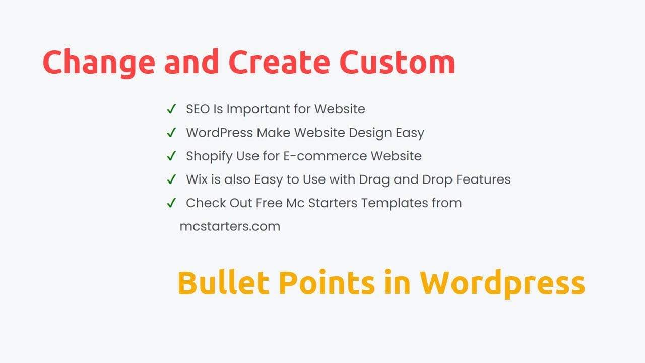 How to Change And Create Custom Bullet Points In WordPress