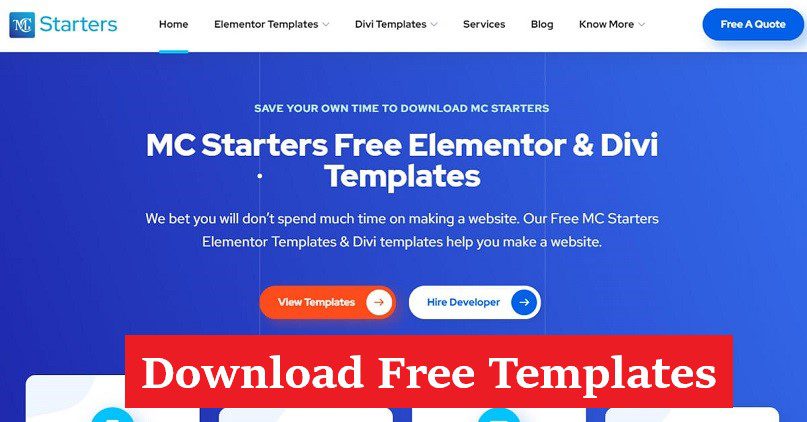 download Free Elementor and divi templates