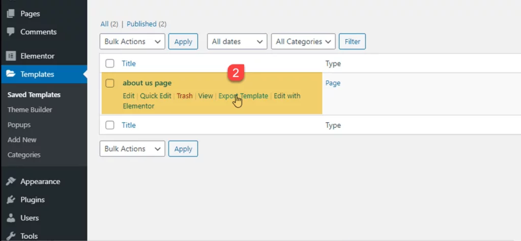 export-elementor-templates-from-library