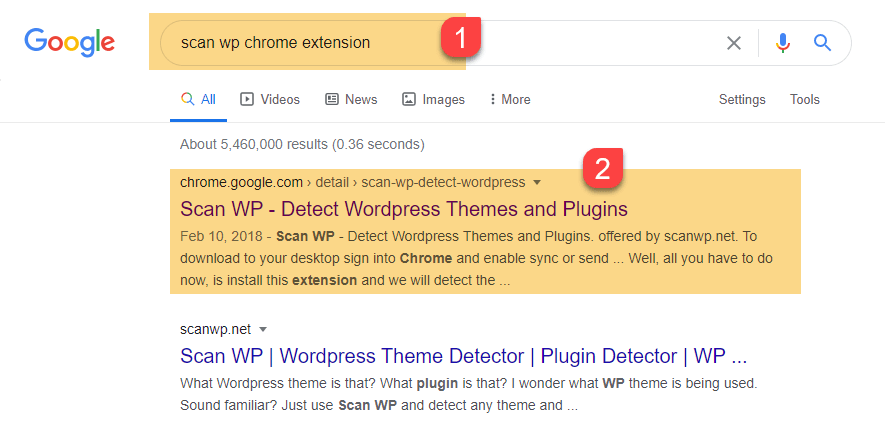 scan wp chrome extension