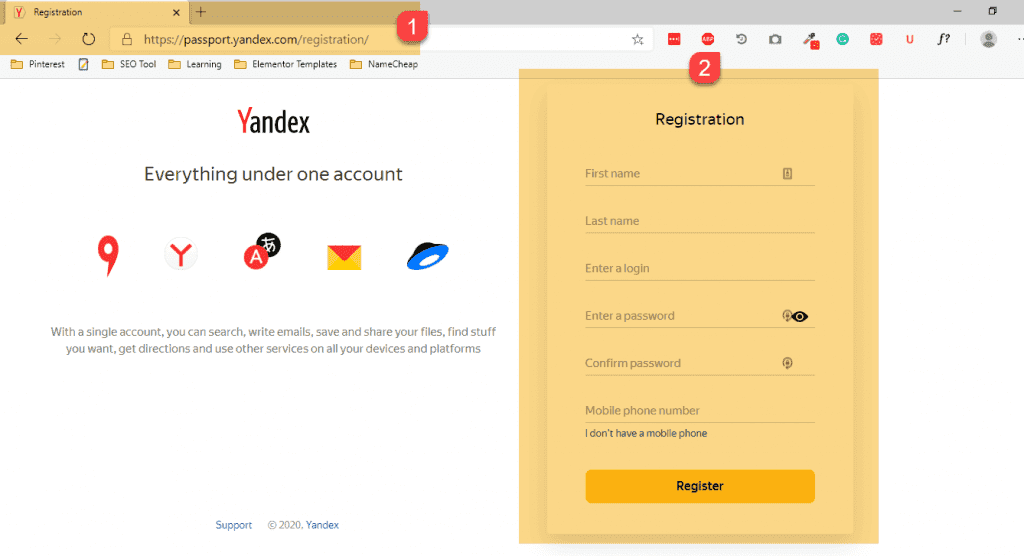 submit a website to Yandex Webmaster Tools