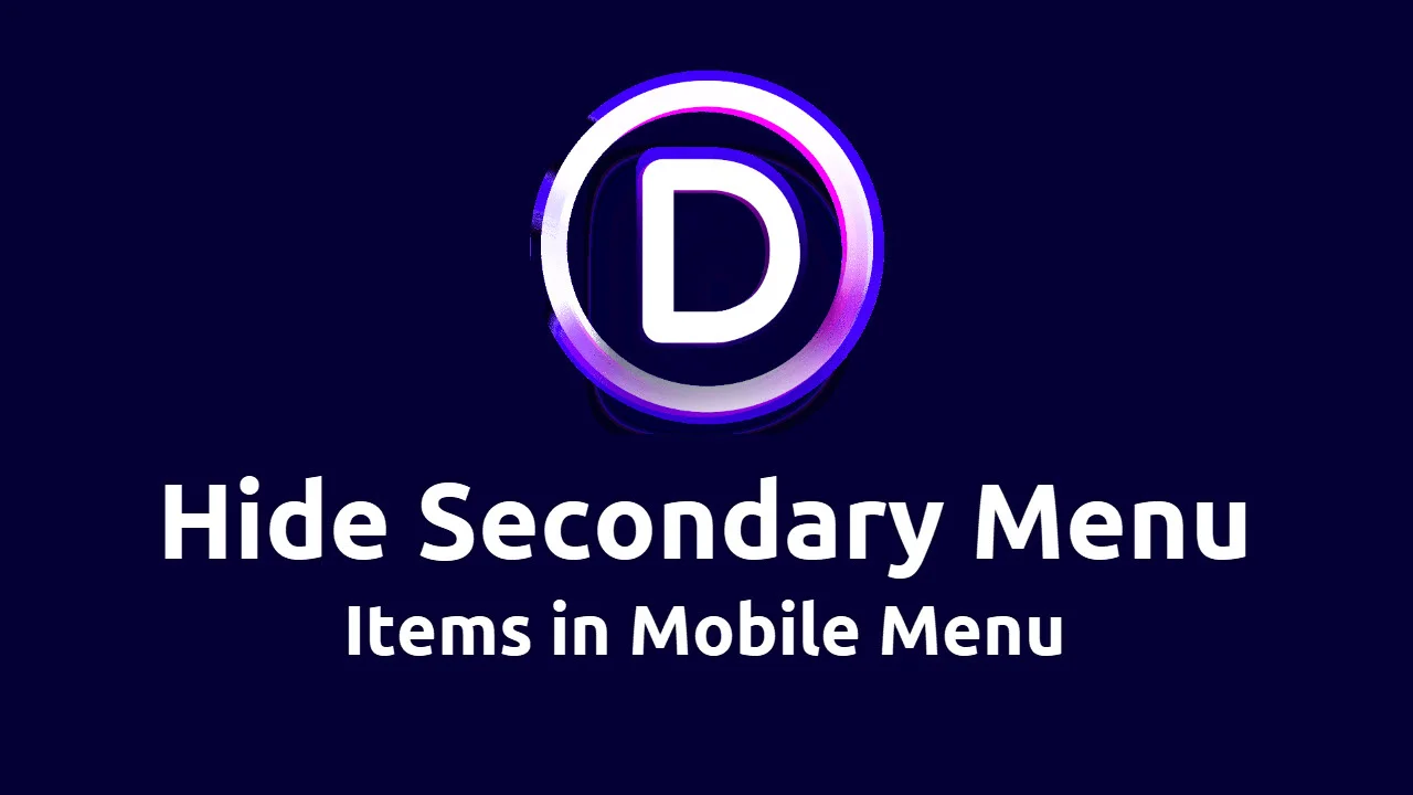 Hide Secondary Menu Items in Mobile Menu