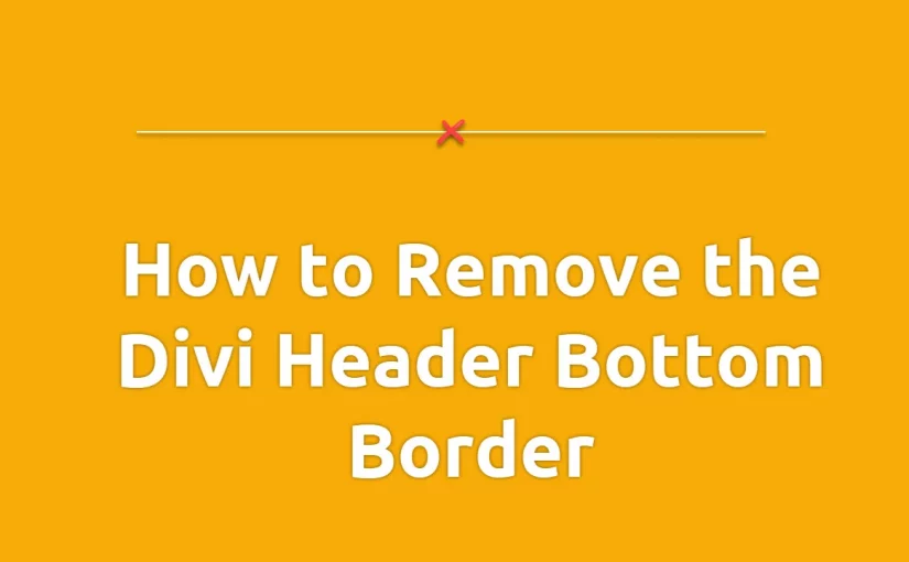 How to Remove the Divi Header Bottom Border
