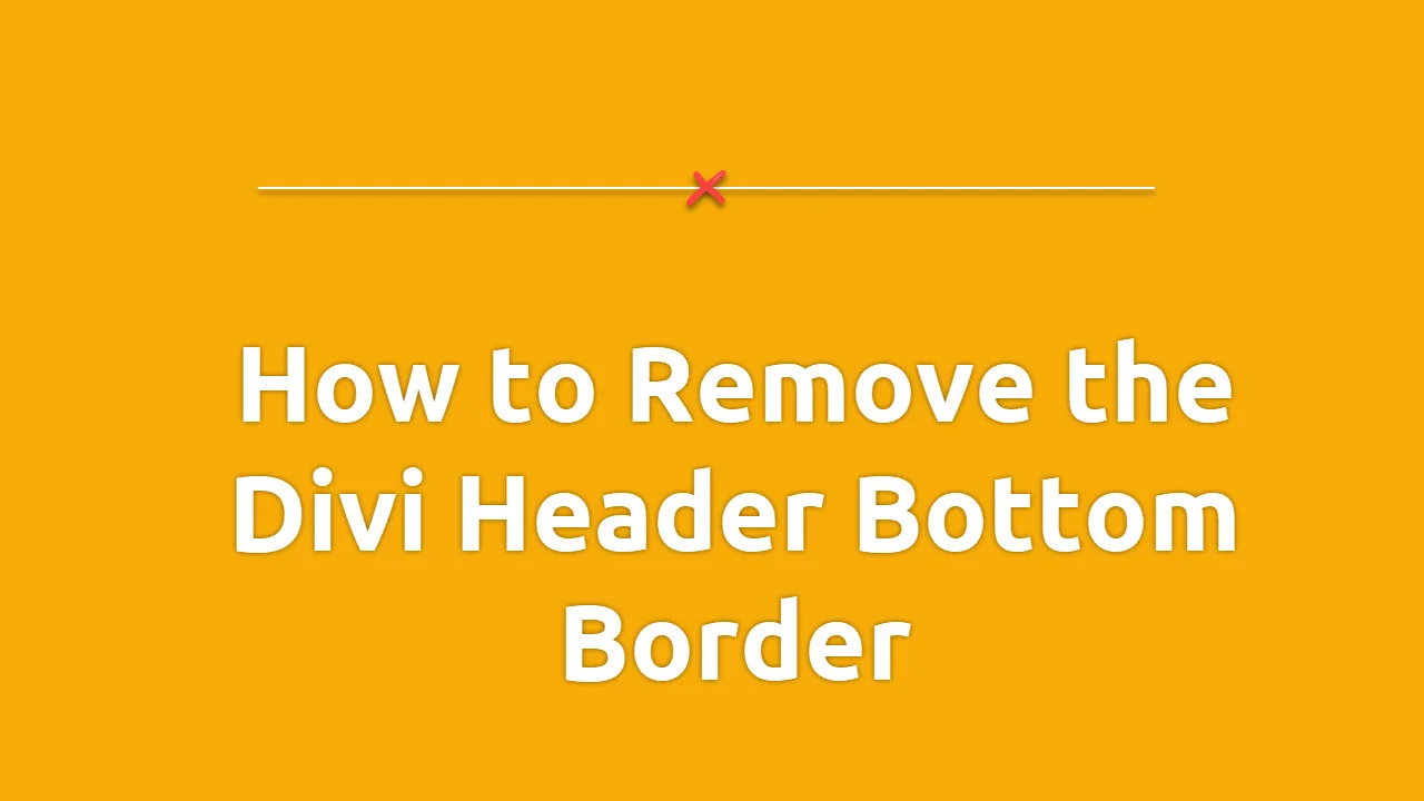 How to Remove the Divi Header Bottom Border