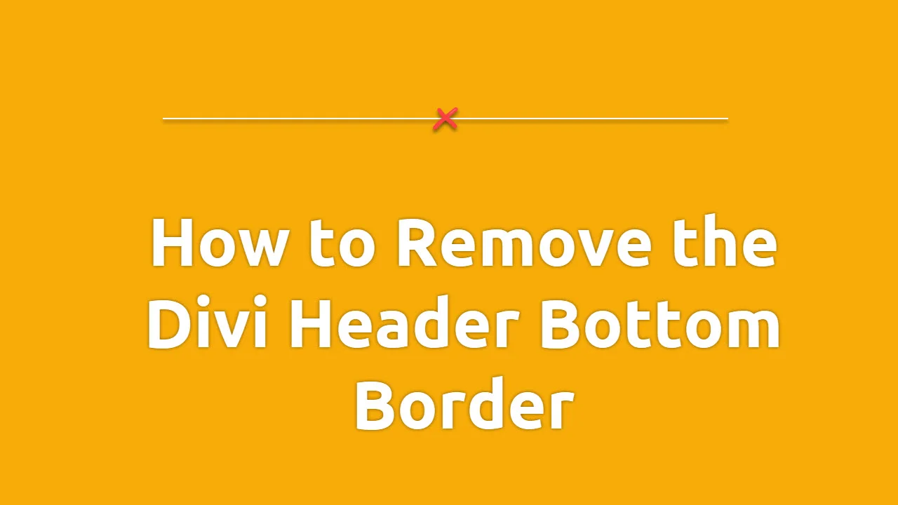 Remove the Divi Header Bottom Border