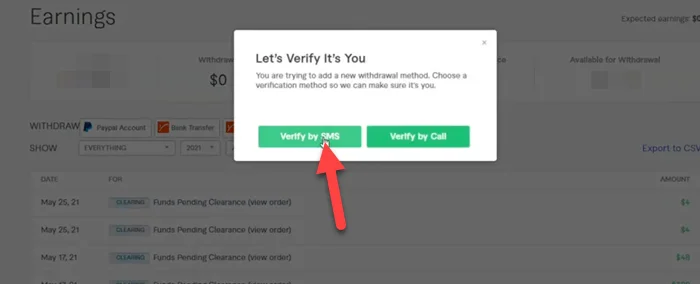 Fiverr SMS Verification