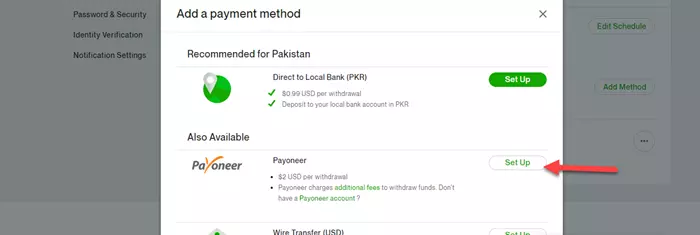 Payoneer Setup upwork