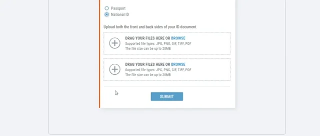 Payoneer Uploading ID Card Front and Back Side