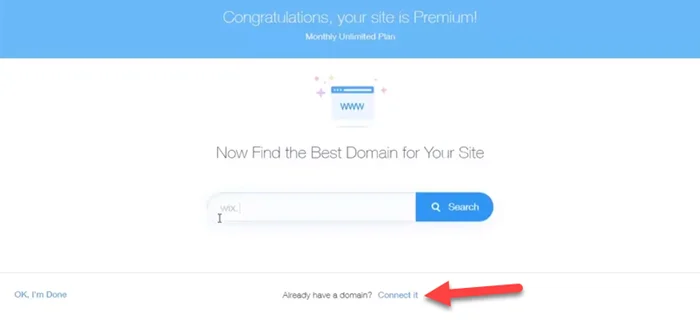 Wix Already have domain