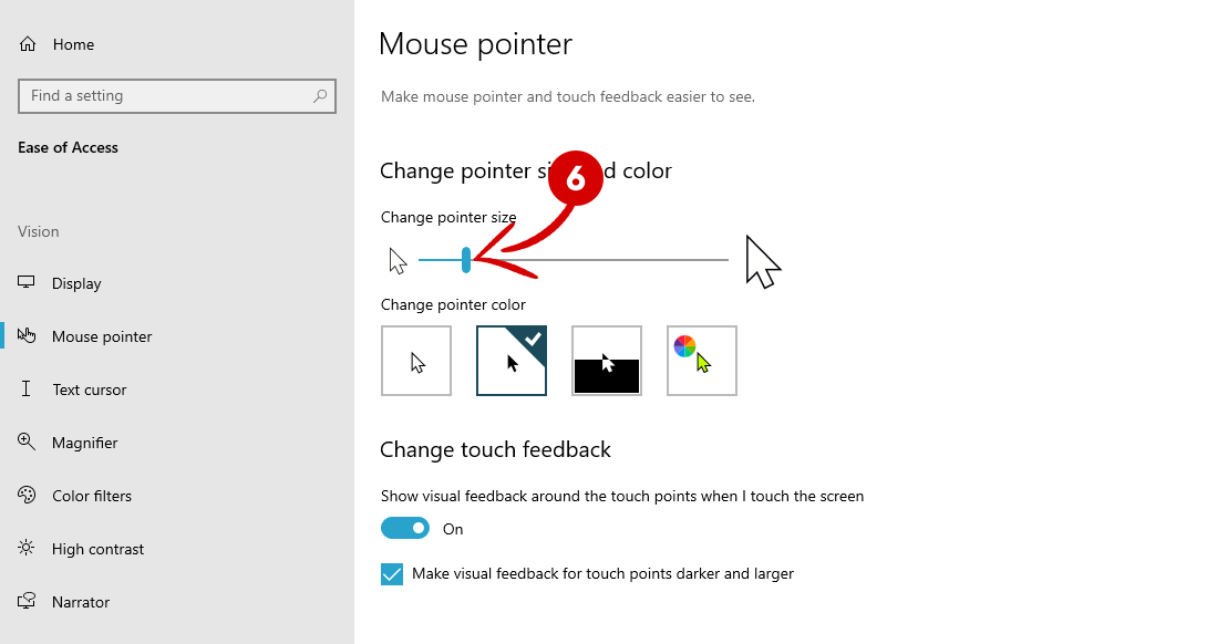 change pointer size