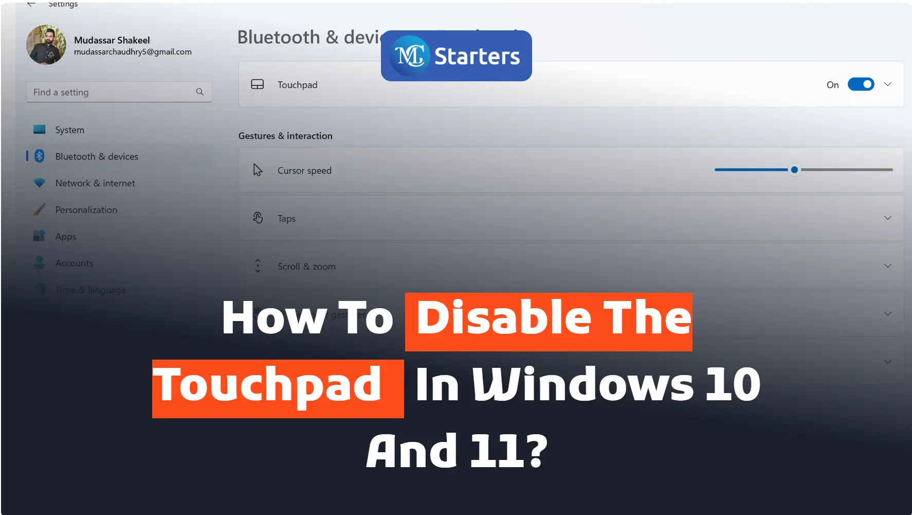 How to Disable the Touchpad on Windows 10 and 11?