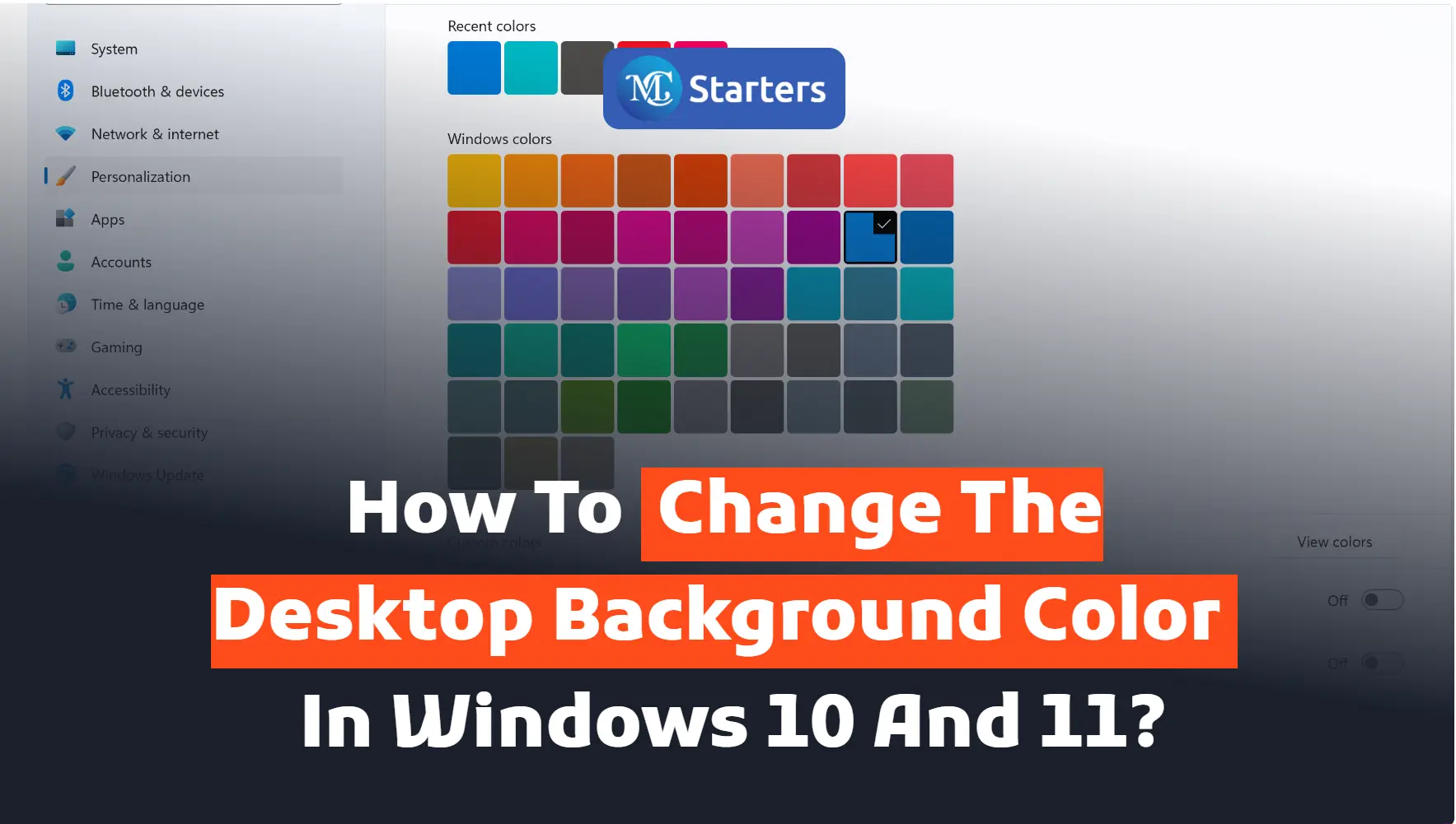 How to change the Desktop Background color on Windows 10 and 11?