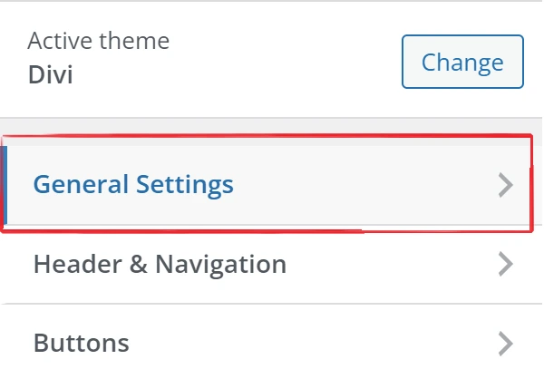 Divi General Setting