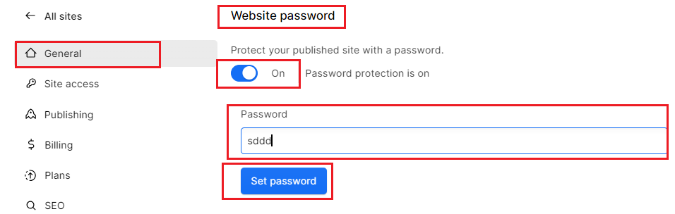 Set a password on your entire site