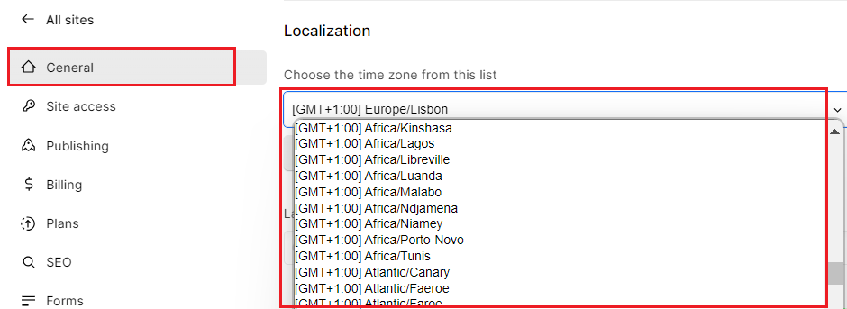 Change Time Zone in Webflow