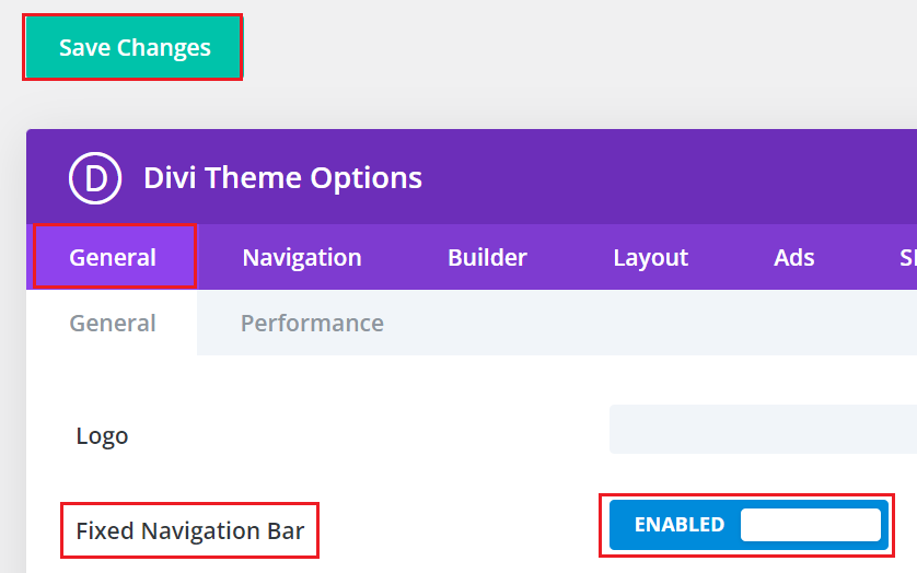 Fixed Navigation in the Divi