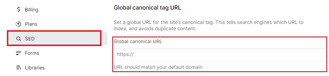 Global canonical URL