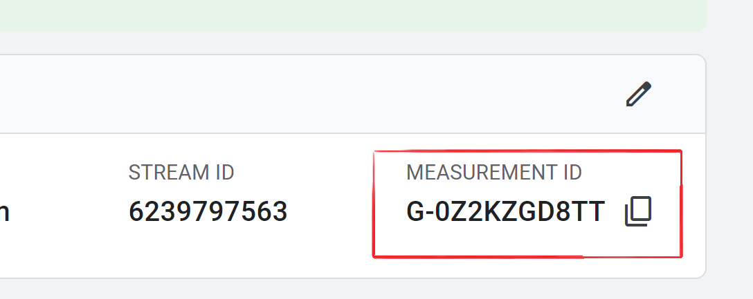Google analytics measurement ID