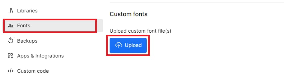 Upload custom fonts