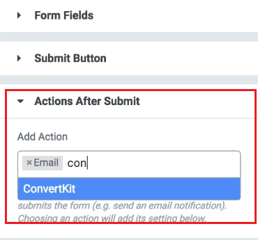 Click Actions After Submission