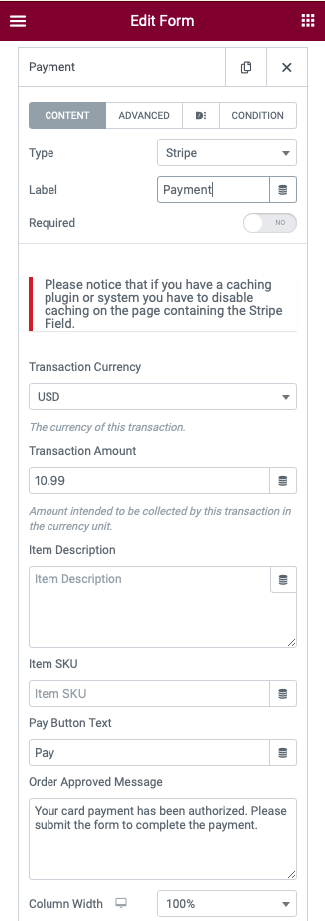 Create Your Form in Elementor