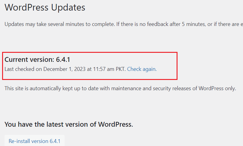 check your WordPress versions in Go to dashboard Updates.