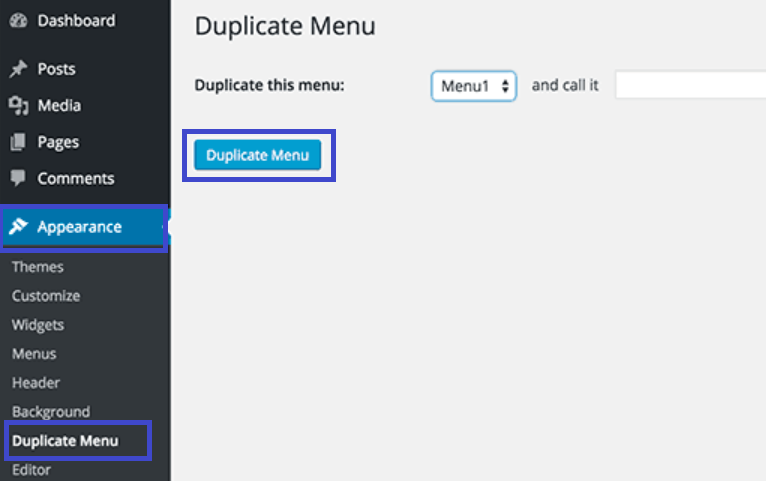 After activation, go to Appearance  Duplicate Menu.