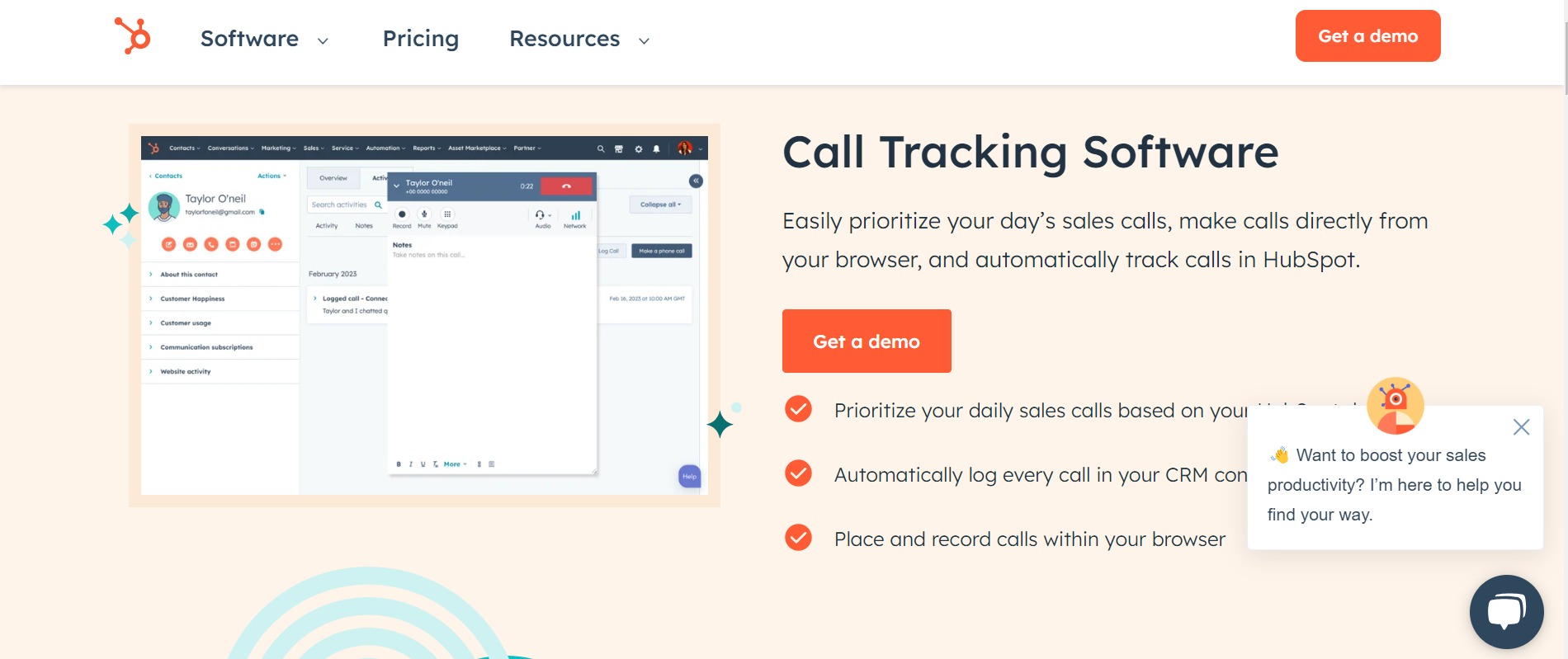 HubSpot Call Tracker best CRM with Dialer