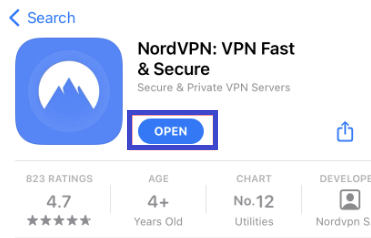 Open the NordVPN app