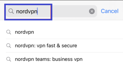 in app store type NordVPN