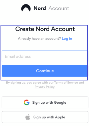 sign in or login with mail