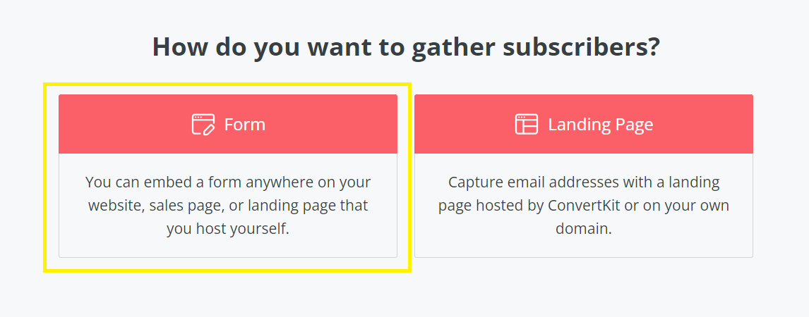 It gives the two options Landing Pages & Forms Click on Forms