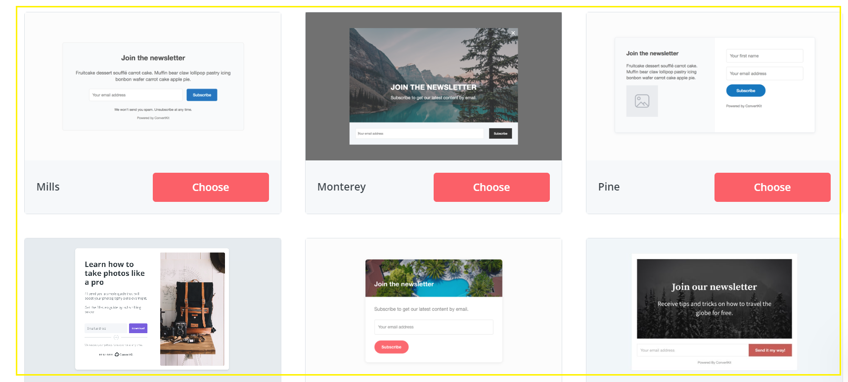 convertkit provide the many template style