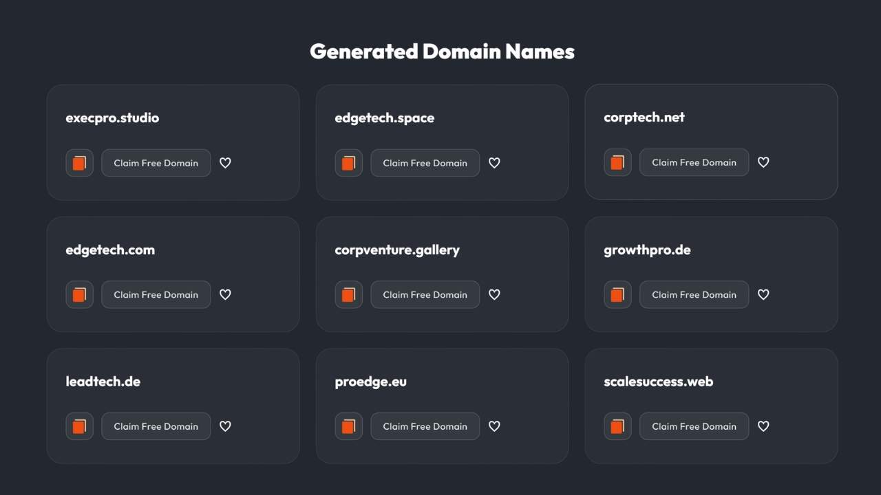 Domain Name Generator List