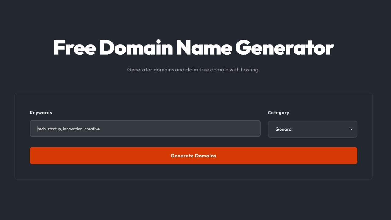 Free Domain Name Generator