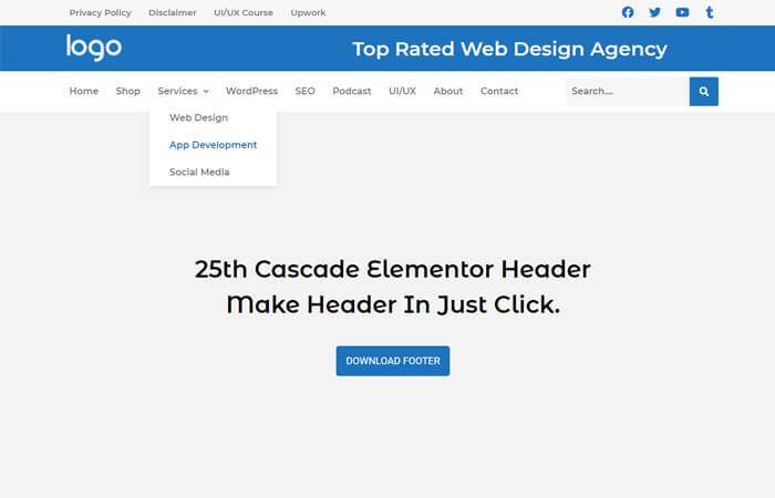 25th Elementor Header Templates