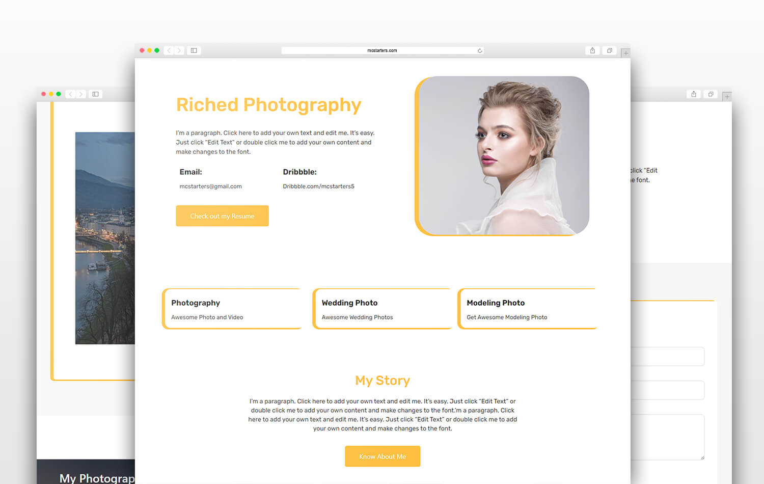 Photography Free Elementor Template Home