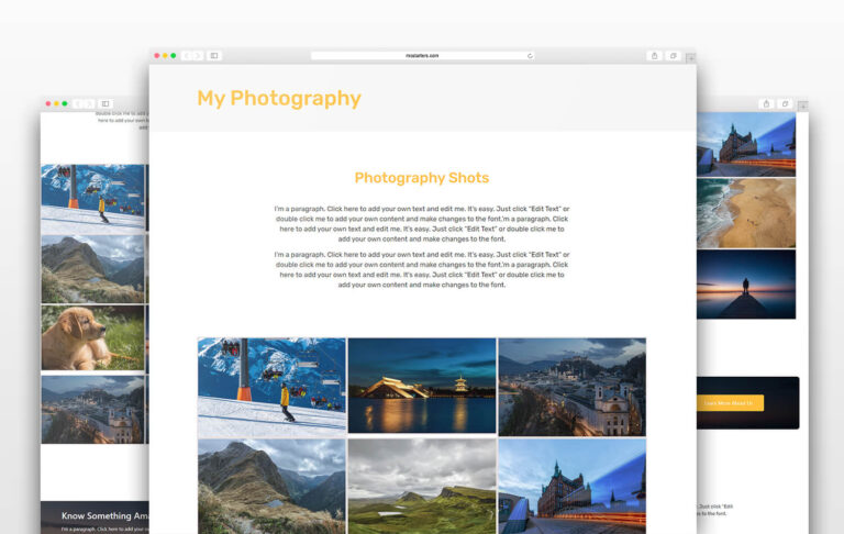 Photography Free Elementor Template Photography