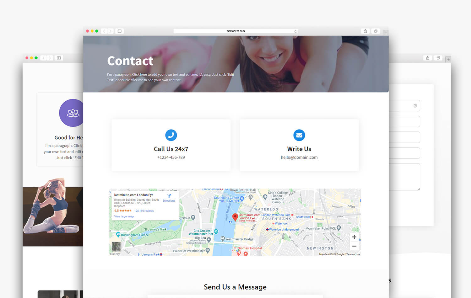 Yoga Contact Us Elementor Template