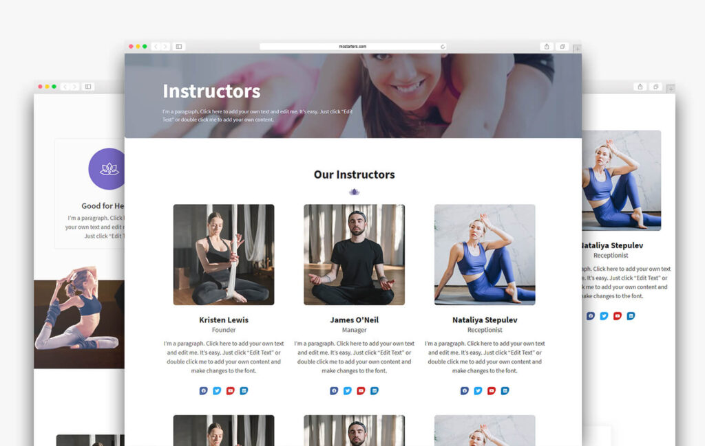 Yoga Instructors Elementor template
