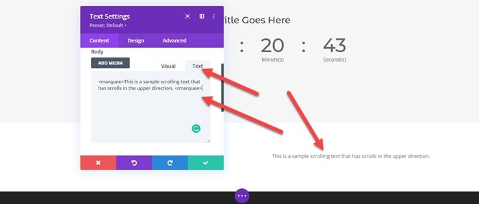 Add scrolling text in WordPress, Elementor, Divi 7 Add Scrolling text to Divi