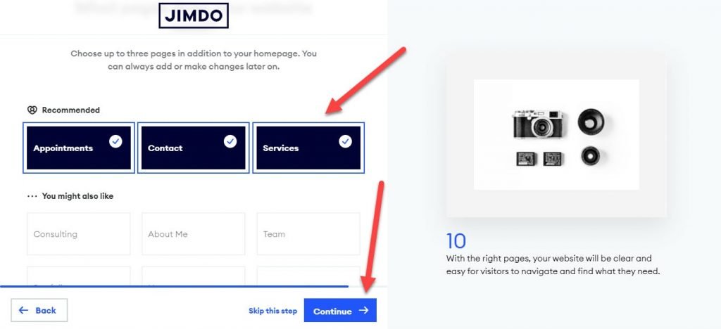 Add Page in Jimdo Website Builder min