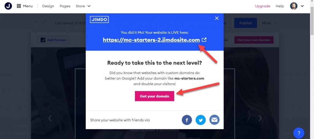 Custom Domain in Jimdo Builder