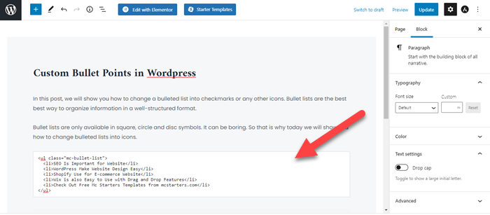 How to Change and Create Custom Bullet Points in WordPress 2 Custom Image bullet point wordpress editor