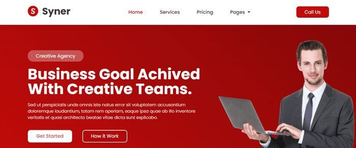 Best Elementor Template Kits For WordPress Website (Free + Pro) 2024 3 2-Syner-–-Creative-Agency-Elementor-Template-Kit-2-min