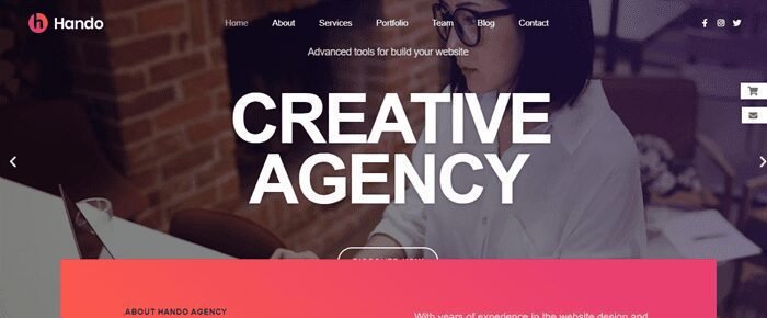 Best Elementor Template Kits For WordPress Website (Free + Pro) 2024 23 22-Hando-–-Elementor-Template-Kit-for-Corporate-Portfolios-min