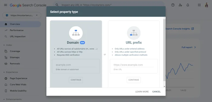 How to Submit website to Google Search Console 3 Google Search Console Popup